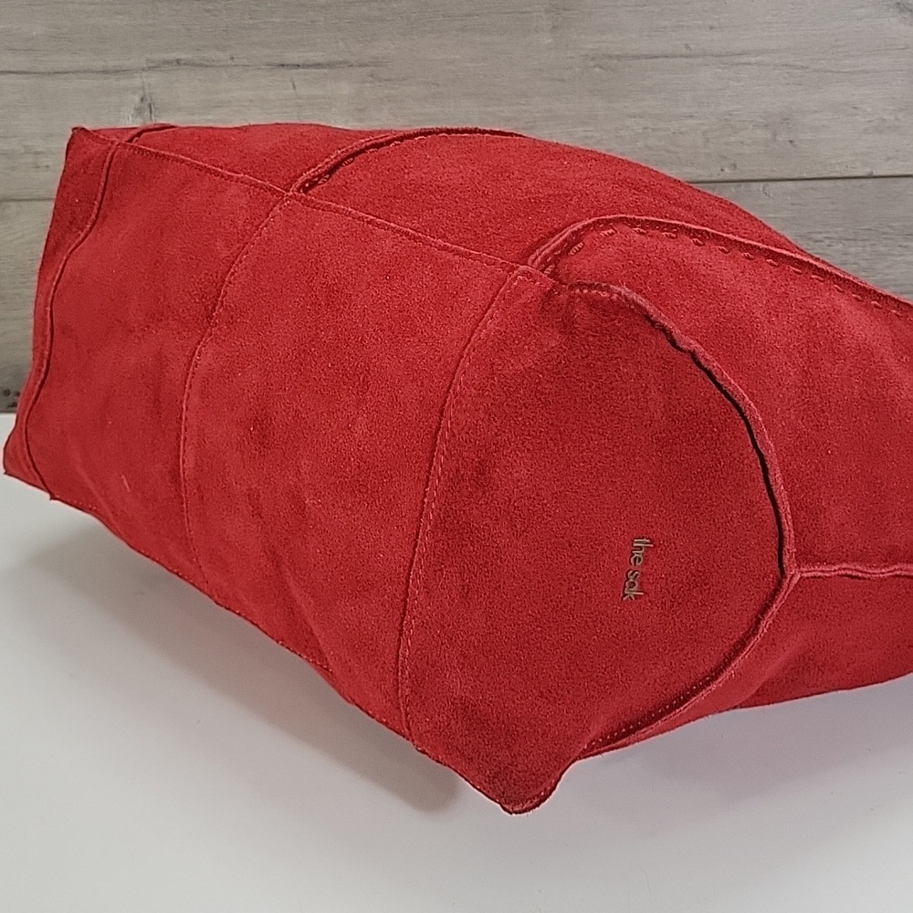 The Sak Los Feliz Red Suede Leather Tote Shoulder Bag - Picture 8 of 15